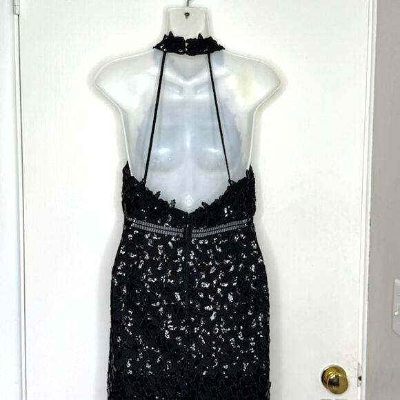 BARDOT BLACK LACE GEMMA HALTER COCKTAIL DRESS SIZE 6 SMALL - Picture 9 of 16